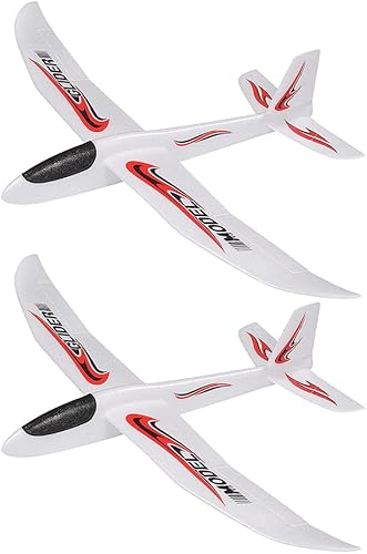 NUOBESTY 2 piezas de avión juguetes al aire libre de 39 pulgadas planeador de lanzamiento grande modelo de espuma avión planeador de espuma