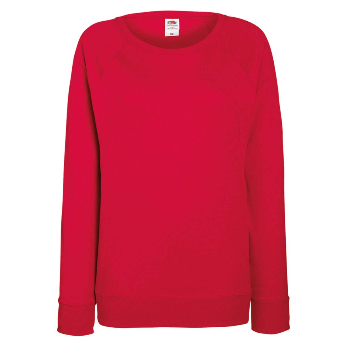 FRUIT OF THE LOOM Women's Raglan Lightweight Sweater, Red, S UK