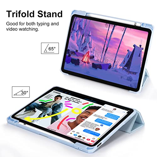 Image of CoBak Case for New iPad 10th Generation 10.9 Inch 2022 - Shockproof Cover with Clear Transparent Back Shell with Pencil Holder, Auto Sleep /Wake Cover