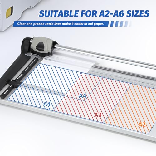 Image of Rotary Paper Trimmer, 15 Sheets Heavy Duty Paper Trimmer, 670mm(26.37 inch) Cutting Length, Commercial Grade Rotary Paper Cutter for Home /Office /School, Black & Silver
