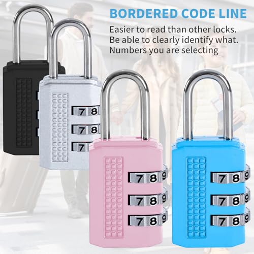4-Pcs-Luggage-Locks-Combination-Padlocks-Suitcase-Locks-Alloy-Body-Small-Code-Lock-3-Digit-Security-Padlock-for-Suitcases-Baggage-Backpacks-Briefcases-Small-Locker-Lock-for-Gym-School