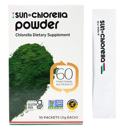 Sun Chlorella Powder Green Superfood Algae - Chlorophyll, Chlorella Growth Factor, Active B12 & Iron