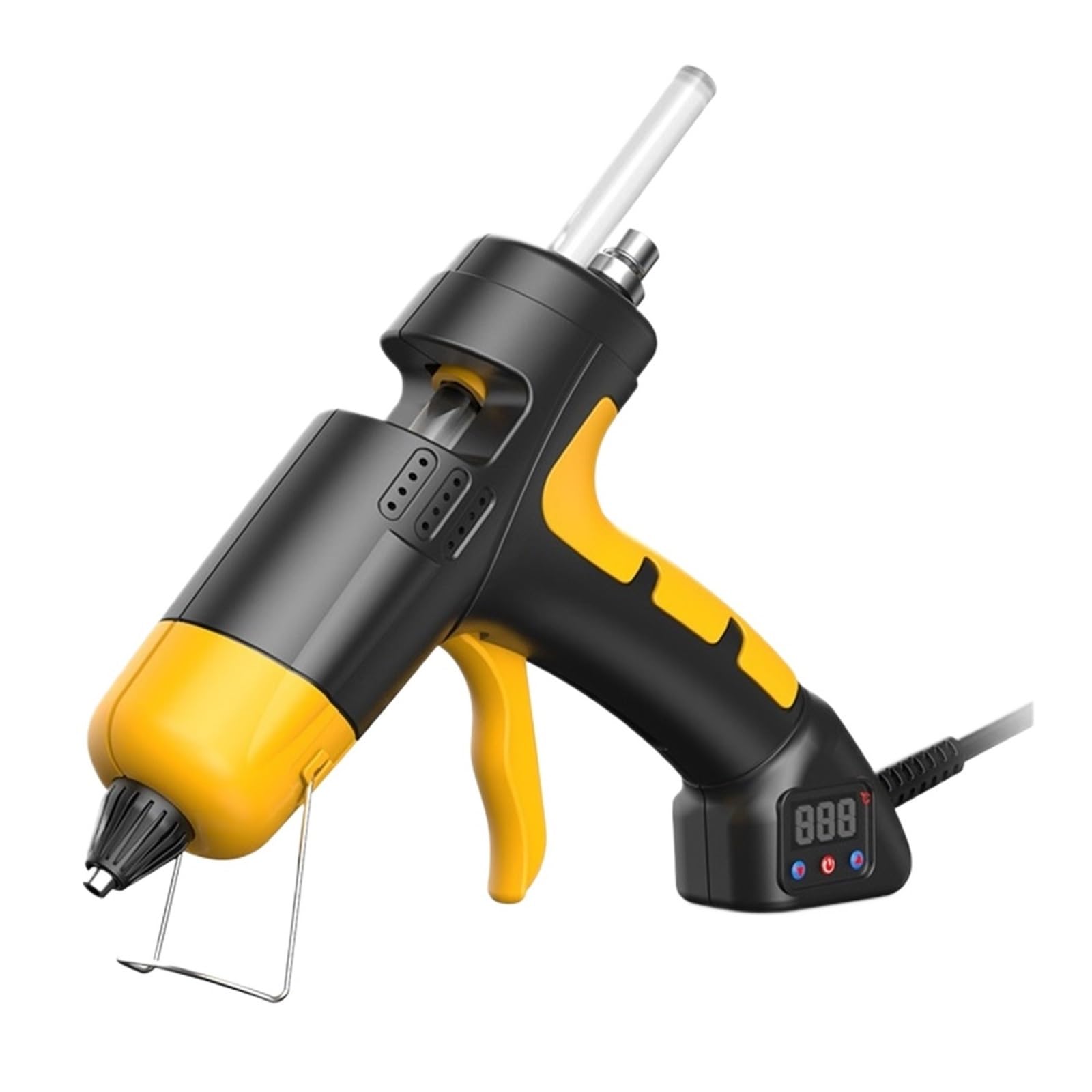 Pistola For Colla A Caldo Da 150 W, Temperatura Regolabile, Bastoncini Di A 11 Mm, Strumenti Fatti A Mano Fai Te For La Casa Riscaldamento Rapido(150W-Digital-Yellow)