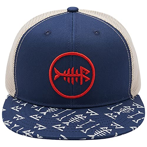 Image of BASSDASH Flat Brim Trucker Cap Adjustable Snapback Hat Mesh Back for Men Women