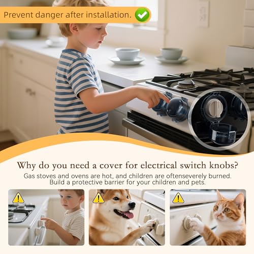 2025 Upgraded Gas Stove Knob Covers Locks for Child and Kids Safety, Universal Size Gas Stove Knob Cover with 3M Adhesive, Baby Proof Prevent Accidental -4 Pack - Image 4