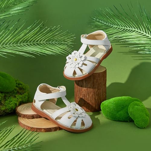 Image of Felix & Flora Toddler Girls Sandals Soft Rubber Princess Flat Shoes Flower Girl Shoes