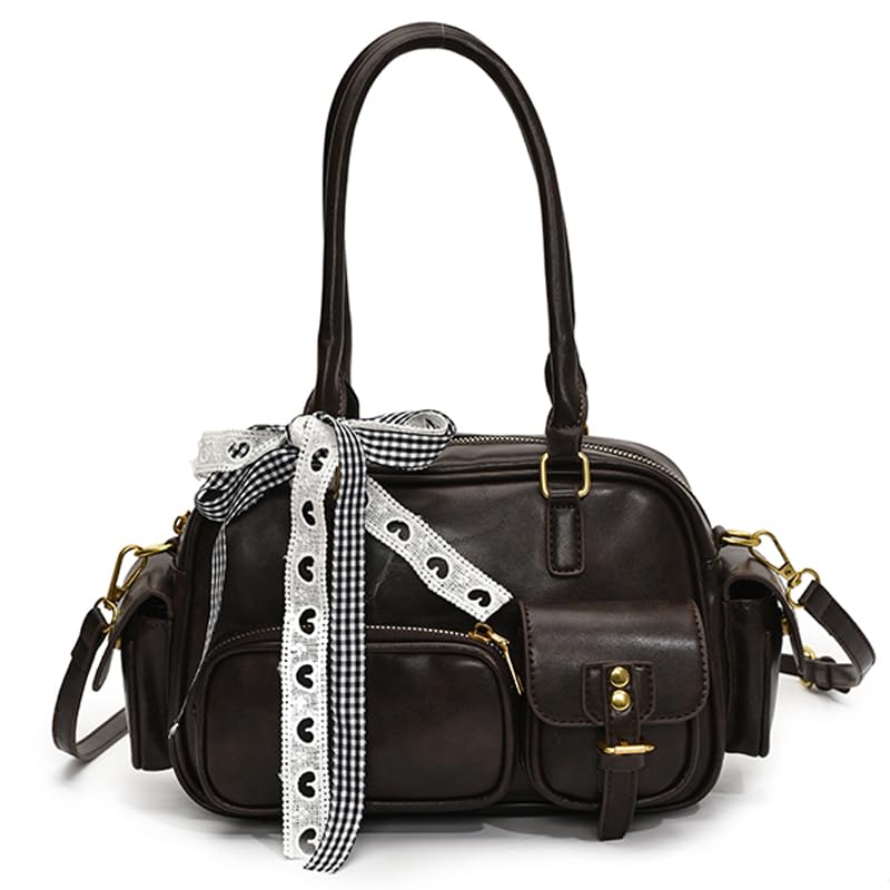 Crossbody Bag PU Leather Designer Handbag Multiple Pockets Satchel Bag for Women Work Shopping Travel