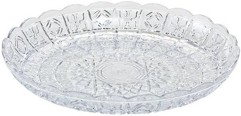 Party Dimensions Crystal Cut Plastic Tray, 11-Inch, Clear