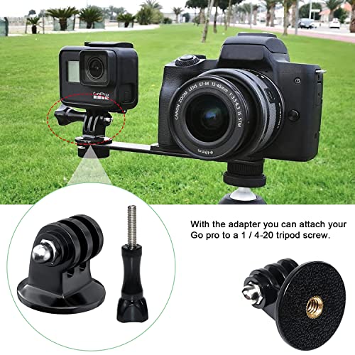 Stativ Mount Adapter Aluminium Stativ Adapter Tripod Mount Adapter Stativadapter mit Knurled Screws Kamera Halterung Zubehör Stativadapter für GoPro Hero 10, 9, 8, 7, 6, 5, DJI Osmo Action Kameras