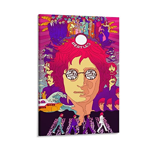 SAXTZDS Beatles All You Need Is Love Poster décoratif sur toile pour chambre à coucher 60 x 90 cm - Les Beatles, Paul McCartney, John Lennon, RIngo Starr, George Harrison SAXTZDS Beatles All You Need Is Love Poster décoratif sur toile pour chambre à coucher 60 x 90 cm