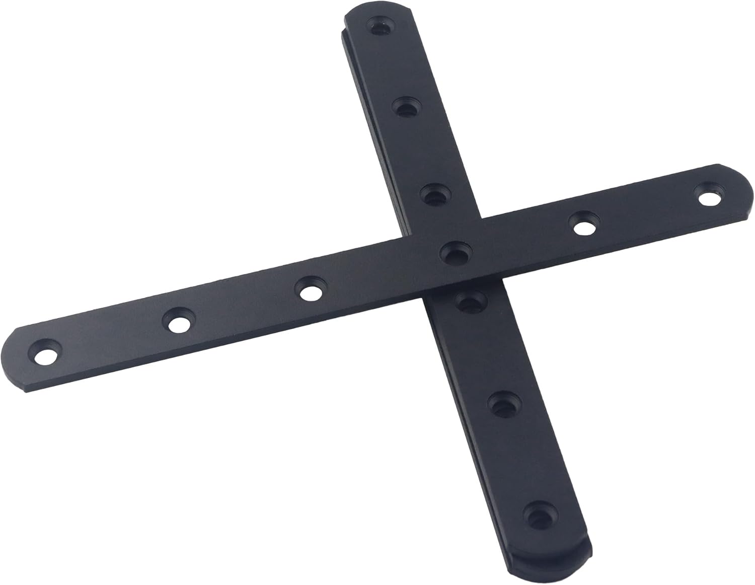 Flat Straight Brace Bracket, 12 Pcs 20 x 197 mm Stainless Steel Straight Mending Joining Plates, Metal Fixing Corner Brace for Furniture, Wood, Shelves, Cabinet (Black)