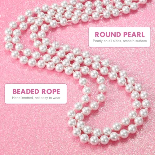 TINKSKY Fake Pearls Necklace Retro Pearls Long Necklace Chain for Party Favors Costume Necklace, for Women Girls4
