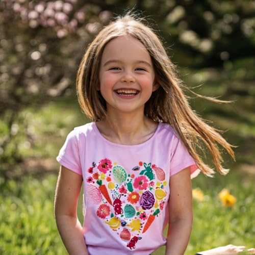 Image of Easter Shirts for Girls Kids Easter Gift Bunny T-Shirt Clothing 3-12 Years