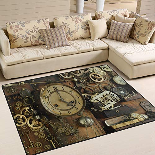Tapis vintage steampunk grand format pour chambre industrielle - 2