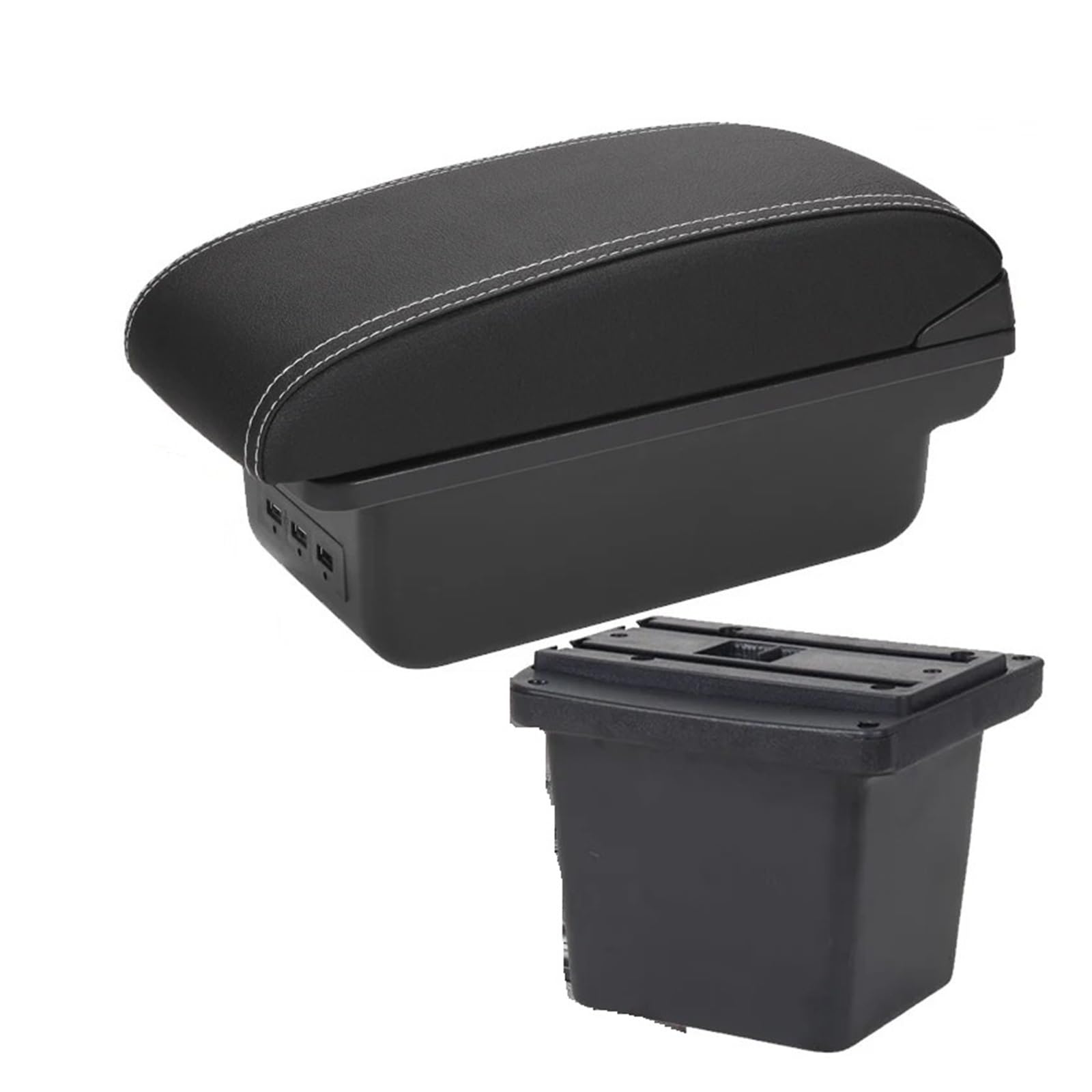 GBGWRMRYX Center Armrest Box For Hyundai For Elantra For Touring For I30 For FD I30cw 2007-2010 2011 Car Armrest Storage Box Retrofit Accessories Arm Rest(B3 Black white 3USB)