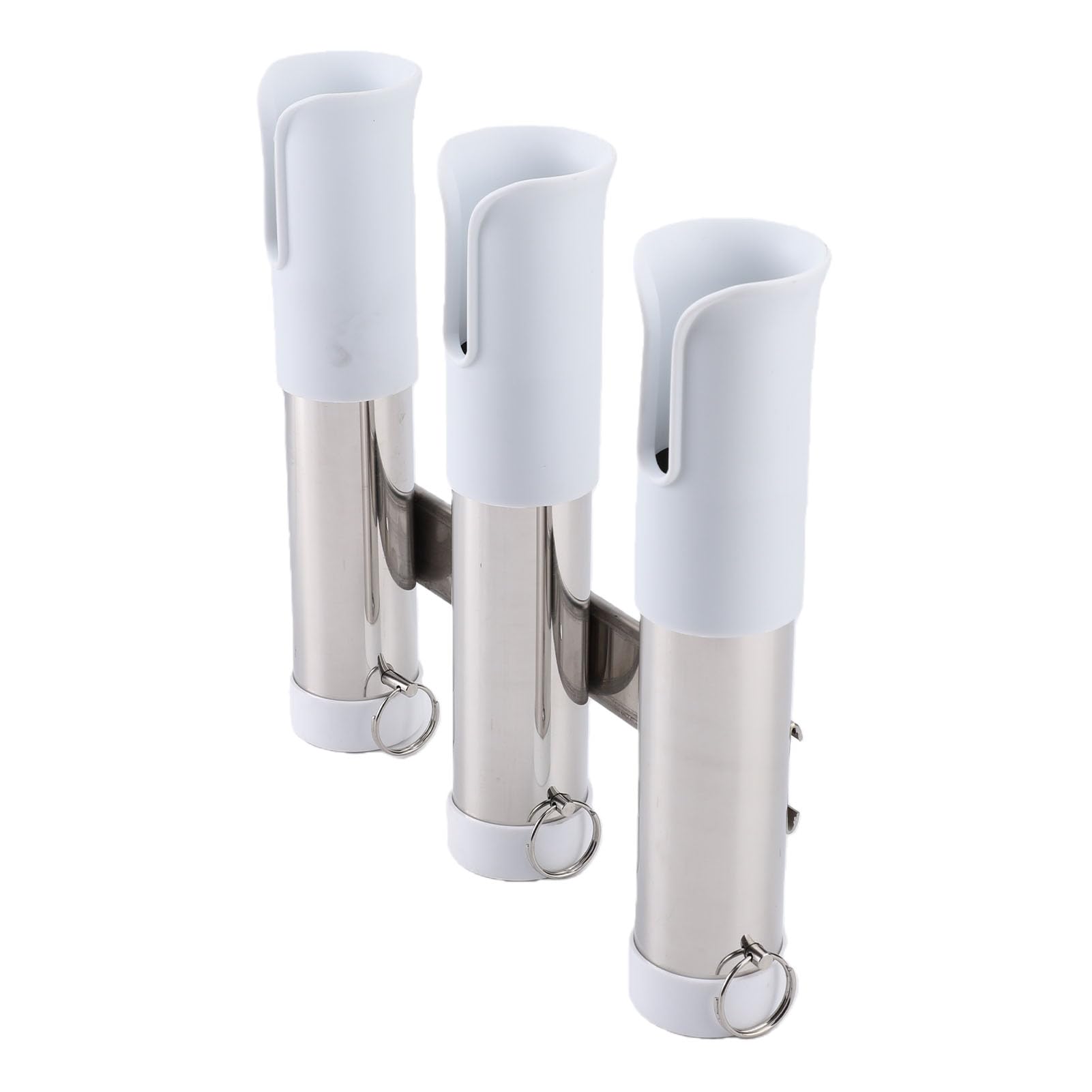 Portacanna da Pesca per Barche Tubo in Acciaio Inossidabile a 3 Maglie per Camion Yacht Marino con Custodia in PVC Antigraffio, Supporto per Asta a 3 Canne per Kayak da Pesca, Resistente