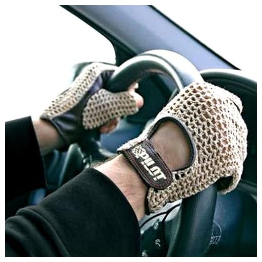 Guantes de conducción para coche retro, vintage, de piel de cordero, color marrón, talla L