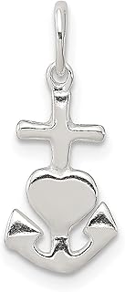 Colar de prata esterlina 925 Hope Faith Charity Charm Pingente Religioso Joias Finas para Mulheres Presentes Para Ela, Prata esterlina