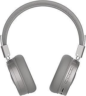 سماعة راس لاسلكية من سودو موديل SD-1002 تستخدم بلوتوث 5 وضع مزدوج، مع بطاقة تي اف/ ميكروفون مدمج (فضي)، فوق الأذن