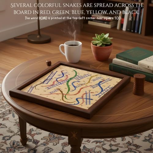 Image of inch2-in-1 Wooden Board Game Set in Brown - Ludo & Snakes & Ladders | Handcrafted Sheesham Wood | Classic Family Game for Kids & Adults | Includes Pawns & Dice | Durable Indoor Fun inch 10.5 x 10.5 Inches