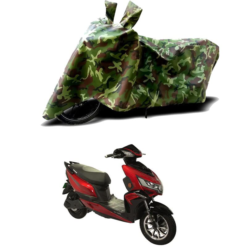 Image of 100% Water Resistant Full Bike Scooty Two Wheeler Body Cover Compatible For Okinawa PraisePro /UV-Rays /Heat Protection /Birds Dropping /Scratchproof /Dust proof /Waterproof /All Varient[Green MJ]