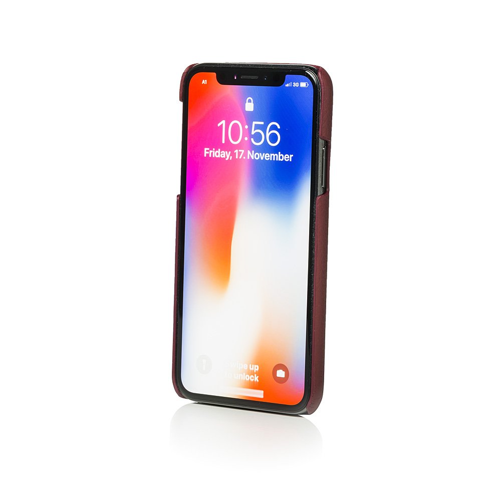 Mike Galeli iPhone Xs/X (10s, Ten S) [Lenny] Back Case [Plum] Premium Leather Fashion Cover for Apple iPhone