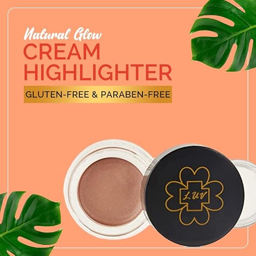 Luv+Co Face Highlighter 0.11Oz Vegan Rose Gold 60% Organic Natural Glow Face Highlighter Non Gmo For Medium To Deep Skin Tone No Shimmer No Glitter #TOP1