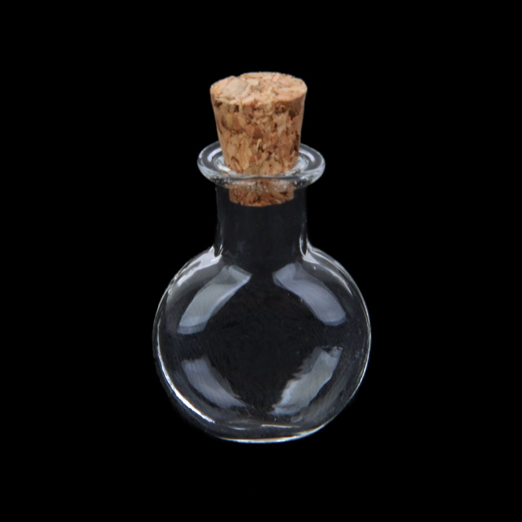 Amazon.co.jp: 【ノーブランド品】ガラス製 ミニボトル コルク栓付