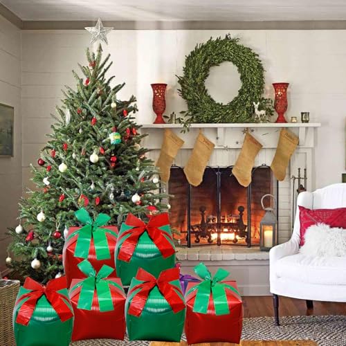 Christmas Foil Balloons, 18 Inch Red Green Gift Box Mylar Foil Balloons with Bow for Xmas Party Decorations, Large Merry Christmas Boxes Balloon for Balloon Garland New Year Party Decor Supplies - Image 6