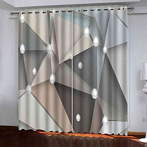 Rideaux occultants 100% polyester de haute densité avec motif géométrique 3D - 2