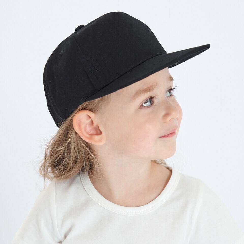 Boolavard Infant to Toddler Kid's Plain Structured Flatbill Snapback Cap3