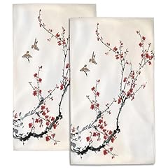 Watercolor Birds and Red Plum Blossom
