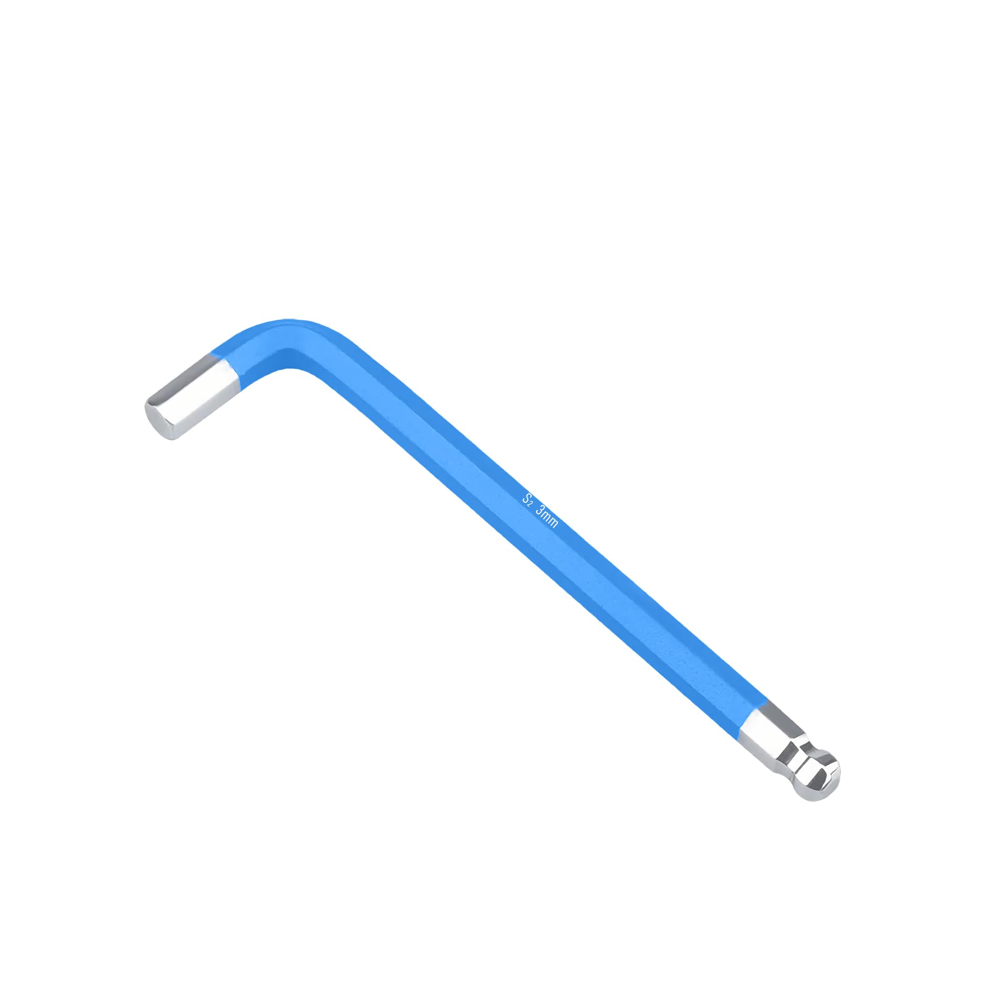Skweawert 3mm Ball End Allen Hex Key Wrench, Inner Hexagon Spanner, L Shaped Long Arm S2 Steel Repairing Tool