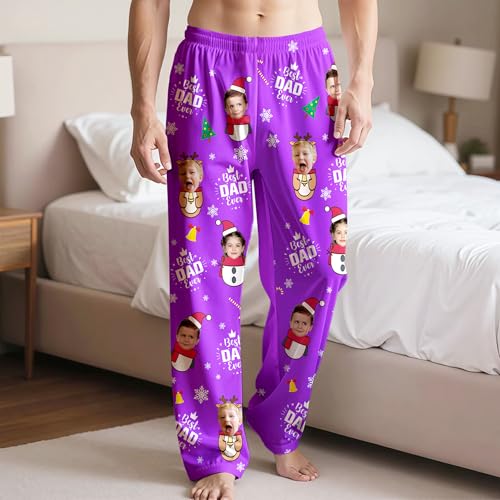 Personalized Faces Pajama Pants for Men Customized Photo Pajama Bottom for Husband Boyfriend Wife Girlfriend3
