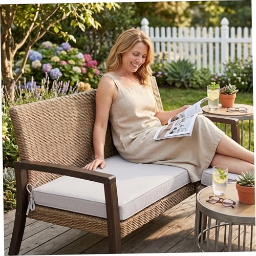 Coussin de banc d'extérieur imperméable et résistant gris clair