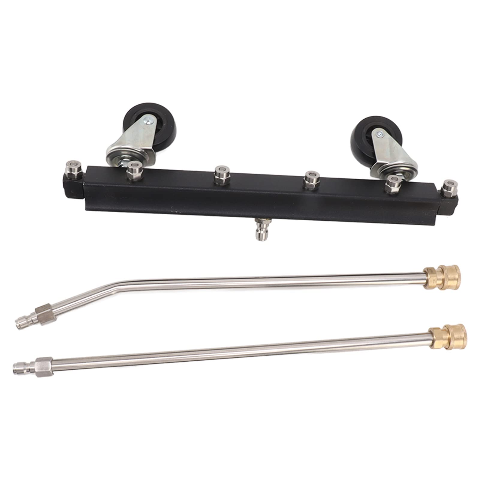 Ausla Limpiador de Chasis de Lavadora a Presión, Acero Inoxidable, Aleación de Aluminio, Escoba de Agua para Debajo del Coche, 4000 PSI, 6 Boquillas, 2 Varillas, Ruedas Giratorias para Chasis, Patio