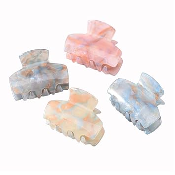 Xiwstar 4Pcs Colorful Acrylic Acetate Hair Claw Women Girls Hair Jaw Clips Fashion Hair Clamp