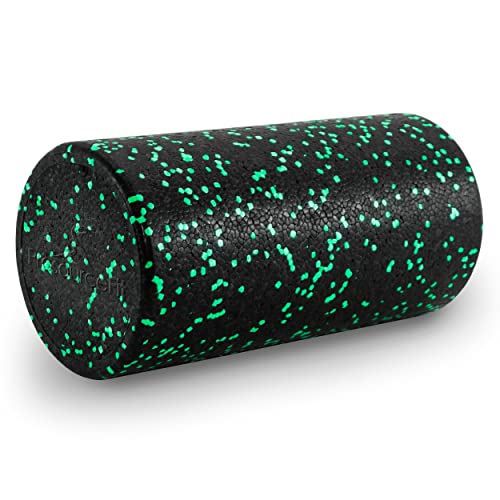 ProsourceFit High Density Foam Rollers 12 - inches long, Firm Full Body Athletic Massage Tool for Back Stretching, Yoga, Pilates, Post Workout Muscle Recuperation, Black/Green by ProsourceFit - Used condition - US$10.98