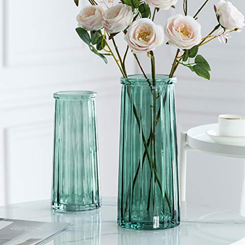 C-J-Xin Vaas huis, Multicolor glazen vaas Verhoog Shatterproof Vaas, Lily tulpenvaas, Hoog: 25CM / 30CM Woonaccessoires/Vazen (Color : Blue, Size : 10.5 * 10.5 * 25CM) - Afbeelding 4