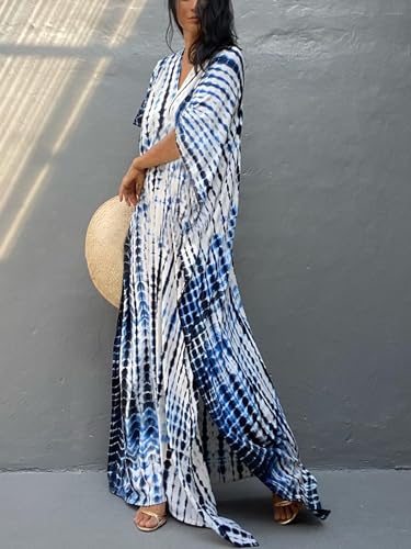 Image of Kaftan Dresses for Women Plus Size Summer Beach Dress with Print and Swim Cover Ups