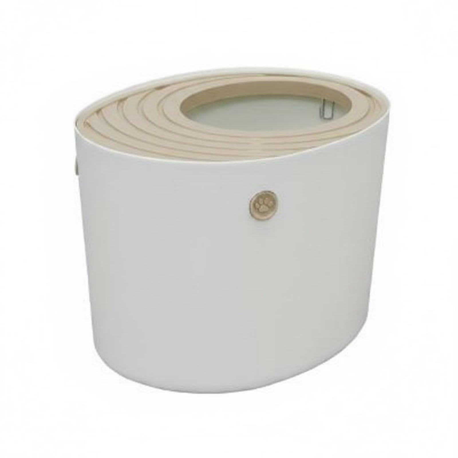 Baoblaze Feline Enclosed Toilet Caja Sanitaria Privada para Gatos Cerrada con Entrada Bandeja Higiénica Antidesbordamiento de Plástico Adecuada para Hogares, Blanco, Pequeño