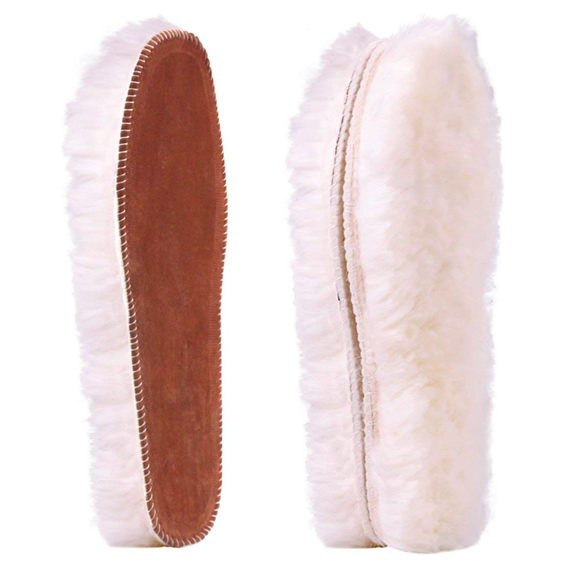 AilakaAilaka Women's Premium Thick Sheepskin Insoles/Inserts, Warm Fluffy Fleece Wool Replacement Insoles for Shoes Boots Slippers, Women UK Size 7.5, White
