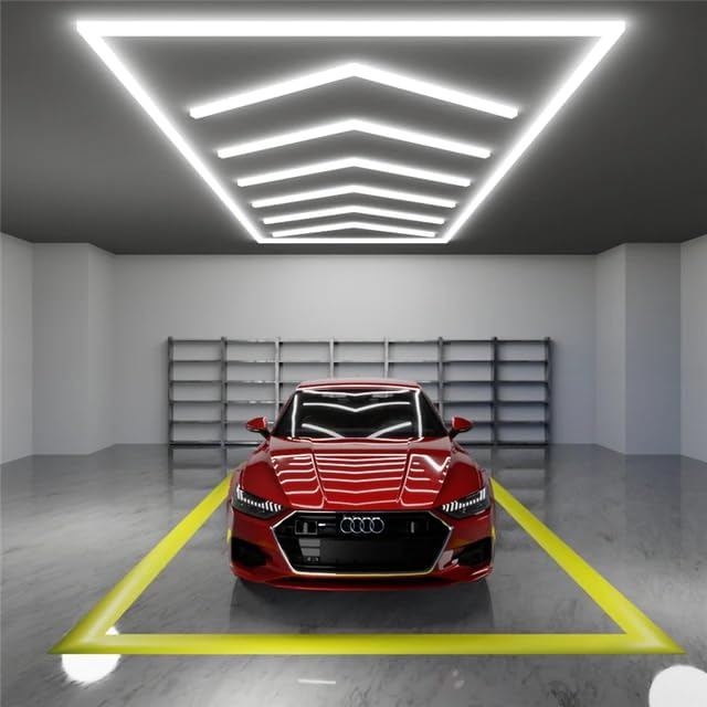 Oświetlenie LED Sufit Ściana Nowoczesny Design Detailing Gummistyczne Nadwozie Samochodowe Salon Piękności Warsztat Polerowanie Samochodów
