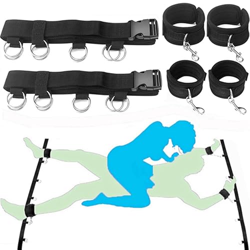 Bed Restraints Sex Resistance Bands Bed with Ankle Strap and Wrists Handcuffs Sex Hand Cuff Bracelets Set for Women Adults Bedroom Ropes Lanyards Play King Queen Size Bed Mattress Sweater