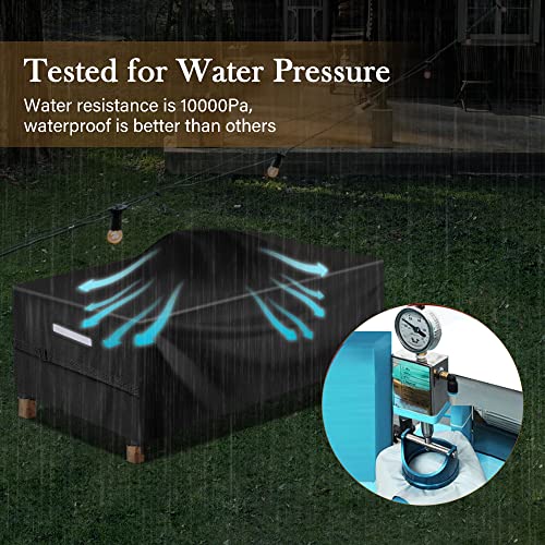 Outdoor Patio Furniture Covers Table Chairs Set Cover Waterproof 67"Lx37"Wx28"H Outdoor Bistro Dining Set Cover Fire Pit Table Cover Furniture Cover Small Rectangle Ultra Windproof Uv-Resistant #TOP4