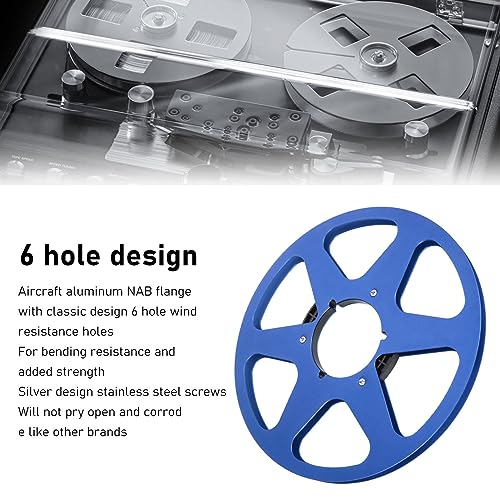 1/4 10.5 Inch Empty Reel, 6 Hole Aluminum Alloy Opening Machine Parts, Takeup Reel Recorder Accessory - Image 4