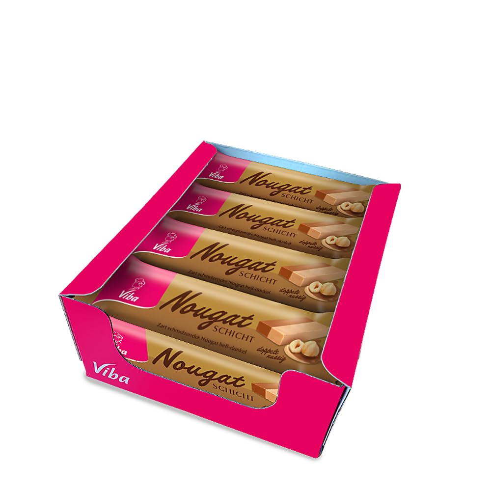 Viba Nougat Stangen/Riegel im Karton (15 x 75 g, Schicht Riegel)