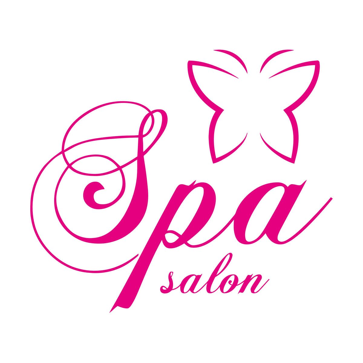 Vinyl Art Sticker Spa Salon Logo Butterfly Beauty Woman 36x43.2cm Removable Without Leaving Glue Small Rosered — image 1