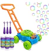 Lydaz Bubble Lawn Mower for Toddlers, Kids Bubble Blower Maker Machine, Summer Outdoor Push Toys,...
