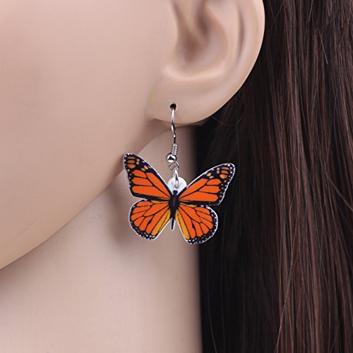 Bonsny Drop Dangle Big Monarch Butterfly Earrings Fashion Insect Jewelry For Women Gifts4